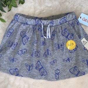 NWT Cat & Jack Scooter Skort XS Gray w/ Butterflies 4/5